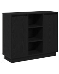 Buffet avec LED Chêne Noir 90x32x75 cm Bois d'ingénierie | Mobilier & Déco