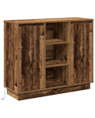 Buffet avec LED Bois Vieilli 90x32x75 cm Bois d'ingénierie | Mobilier & Déco