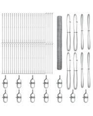 Clôture Hexagone 1.6x100 m Acier Galvanisé, Poteaux de Clôture avec Plaques de Base 13 pcs Ø32mm 88.5cm Acier Galvanisé | Mobi