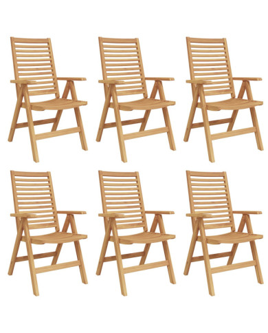 Chaises de jardin pliantes 6 pcs en teck massif, Chaises de jardin 2 pcs en teck massif | Mobilier & Déco
