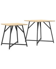 Table d'appoint  2 pcs en bois d'ingénierie chêne Sonoma et métal | Mobilier & Déco