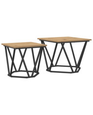 Tables d'appoint 2 pcs en bois d'ingénierie chêne artisan | Mobilier & Déco