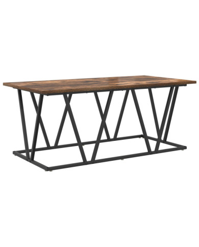 Table basse en chêne fumé 100x50x40 cm en bois composite et métal | Mobilier & Déco