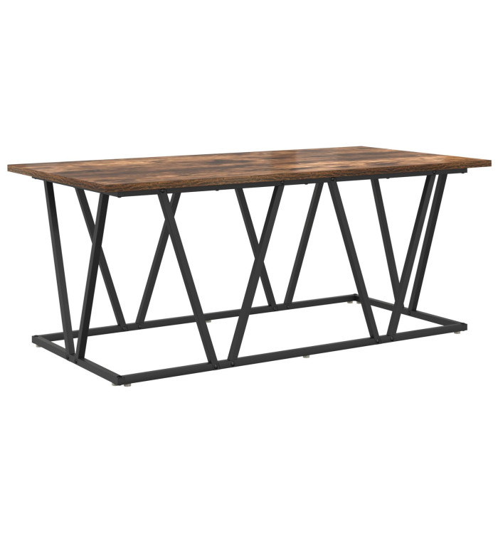 Table basse en chêne fumé 100x50x40 cm en bois composite et métal | Mobilier & Déco