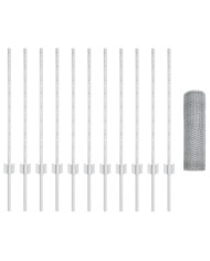 Poteaux de Clôture 11 pcs U-Channel 80 cm Acier Galvanisé, Clôture Hexagone 0,8x25 m Acier Galvanisé | Mobilier & Déco