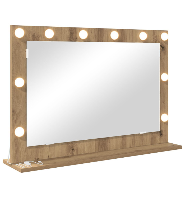 Miroir de vanité Chêne artisanal, blanc Bois, métal, verre Moyen | Mobilier & Déco