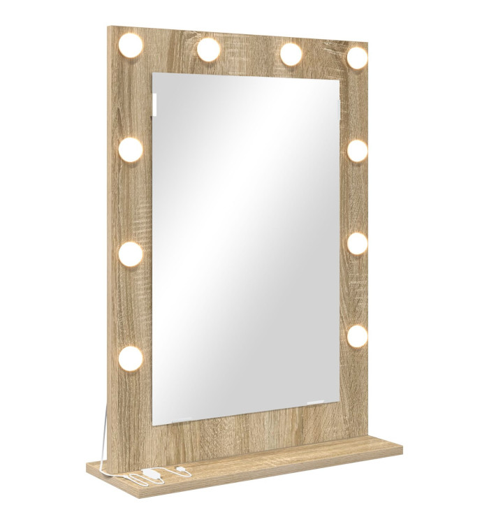 Miroir de vanité Chêne de Sonoma MDF, Verre 70 x 50 x 18 cm | Mobilier & Déco