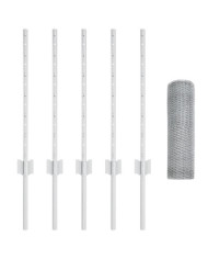 Coffres de Clôture 5 pcs U-Channel 60 cm Acier Galvanisé, Clôture Hexagonale 0.6x10 m Acier Galvanisé | Mobilier & Déco