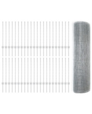Clôture en fil soudé avec 44 U Posts Argent 0.8x100 m Acier | Mobilier & Déco