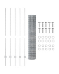 Clôture Euro avec 10 poteaux Argent 1,4x10 m Acier | Mobilier & Déco