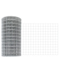 Clôture Euro avec 11 poteaux en U Argent 0.4 x 50 m Acier | Mobilier & Déco