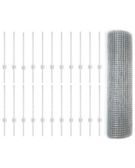Clôture en fil soudé avec 22 poteaux en U Argent 0,6x50 m Acier | Mobilier & Déco