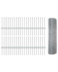 Clôture en fil soudé avec 44 poteaux U Argent 0.4x100 m Acier | Mobilier & Déco