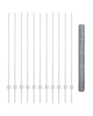 Poteaux de clôture 22 pcs U-Channel 140 cm Acier galvanisé, Clôture hexagonale 1,4x25 m Acier galvanisé | Mobilier & Déco