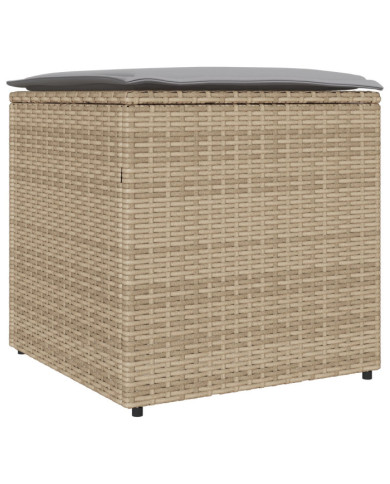 Coffre de rangement extérieur Beige Rattan synthétique Moyen | Mobilier & Déco