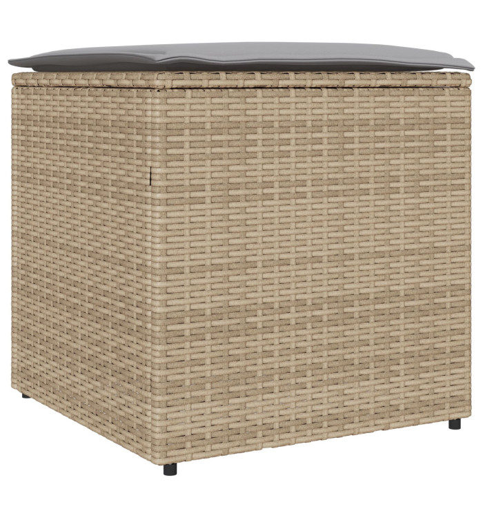 Coffre de rangement extérieur Beige Rattan synthétique Moyen | Mobilier & Déco