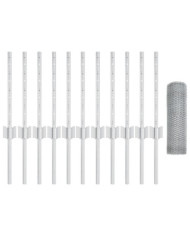 Poteaux de Clôture 11 pcs U-Channel 40 cm Acier Galvanisé, Clôture Hexagonale 0.4x25 m Acier Galvanisé | Mobilier & Déco