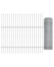 Pieux de clôture 11 pcs U-Channel 60 cm en acier galvanisé, Clôture hexagonale 0.6x100 m en acier galvanisé | Mobilier & Déco