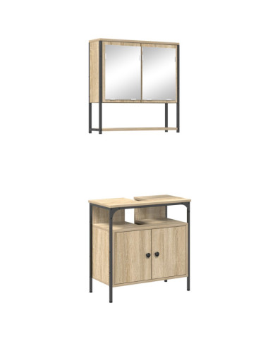 Ensemble de 2 Cabinets de Salle de Bain en Bois de Sonoma | Mobilier & Déco
