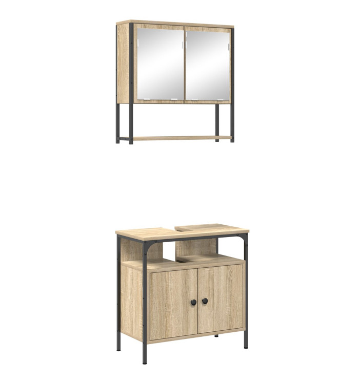Ensemble de 2 Cabinets de Salle de Bain en Bois de Sonoma | Mobilier & Déco