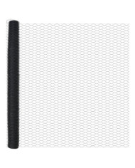 Clôture hexagonale grise 1,6 x 10 m acier, Pieux de clôture avec pique 7 pcs Ø32 mm 180 cm acier galvanisé | Mobilier & Déco