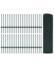 Clôture en fil soudé avec 44 U Posts Vert 0,6x100 m Acier | Mobilier & Déco