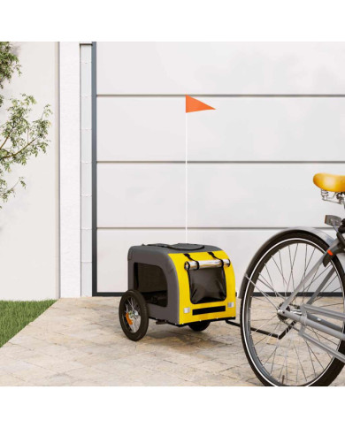 Remorque de vélo pour animaux de compagnie jaune et gris | Mobilier & Déco