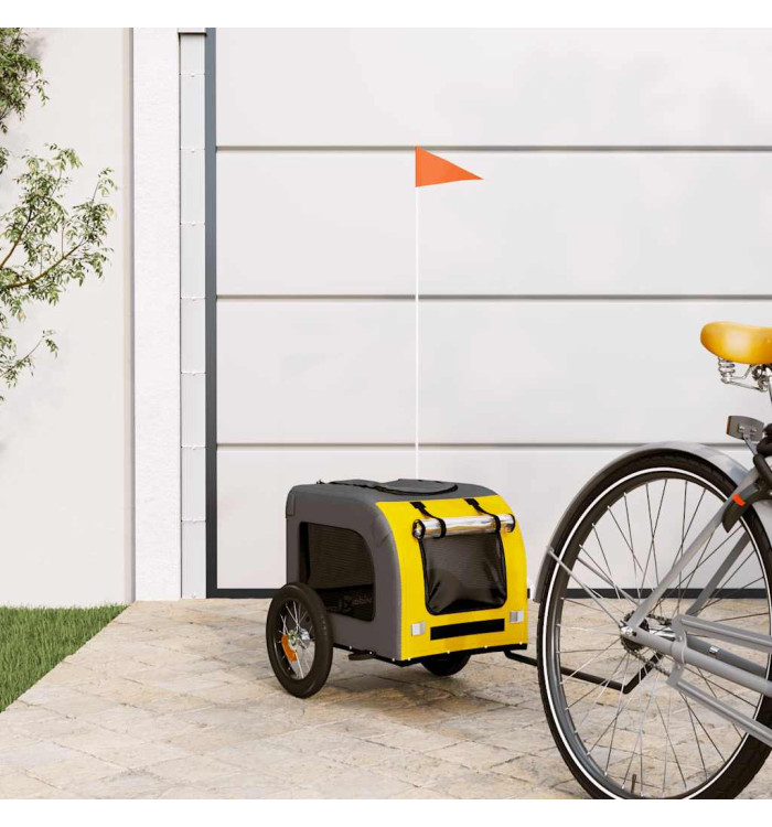 Remorque de vélo pour animaux de compagnie jaune et gris | Mobilier & Déco