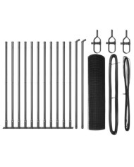 Clôture en fil soudé avec 13 poteaux à bride gris 0.6x25 m en acier | Mobilier & Déco