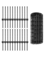 Clôture Euro avec 22 poteaux U Gris 0,4x50 m Acier | Mobilier & Déco