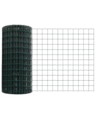 Clôture Euro avec 11 poteaux verts 0,4x25 m en acier | Mobilier & Déco