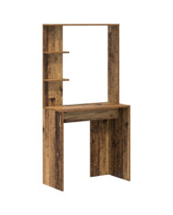Bureau marron Bois ancien Bois massif récupéré Moyen Étagères | Mobilier & Déco