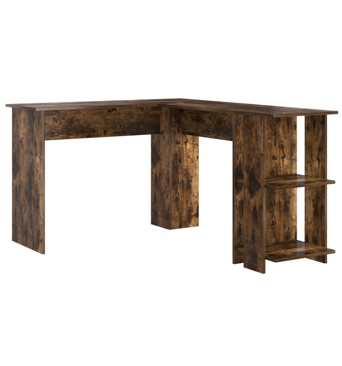 Bureau d'Angle Marron Chêne Fumé Bois Composite Bureau d'Angle | Mobilier & Déco