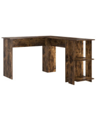 Bureau d'Angle Marron Chêne Fumé Bois Composite Bureau d'Angle | Mobilier & Déco