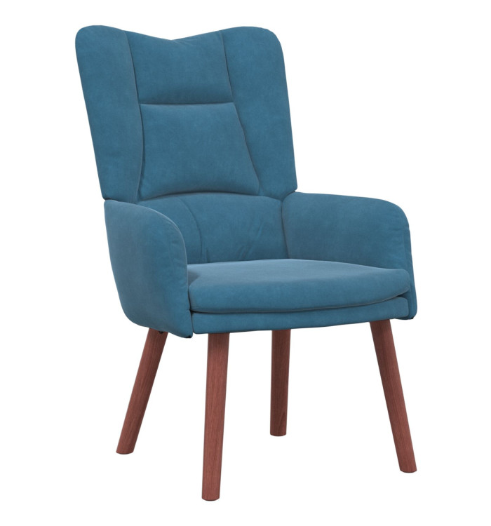 Fauteuil Relaxant Velours Bleu | Mobilier & Déco