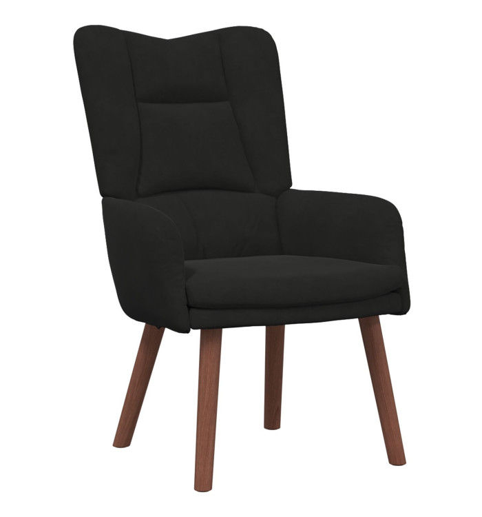 Fauteuil Relaxant en Velours Noir | Mobilier & Déco