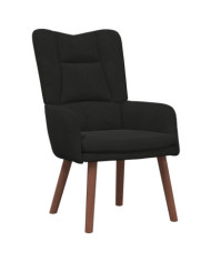 Fauteuil Relaxant en Velours Noir | Mobilier & Déco