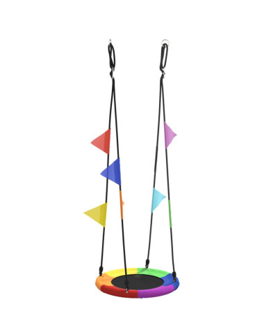 Hamac nid avec des drapeaux multicolores Ø 60 cm, 100 kg en tissu Oxford | Mobilier & Déco