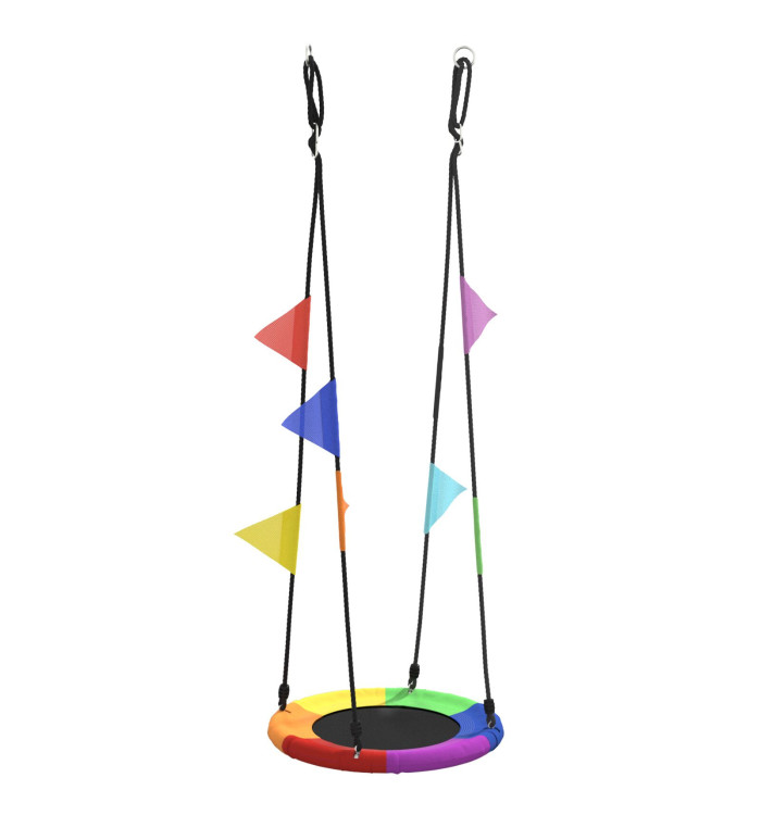 Hamac nid avec des drapeaux multicolores Ø 60 cm, 100 kg en tissu Oxford | Mobilier & Déco