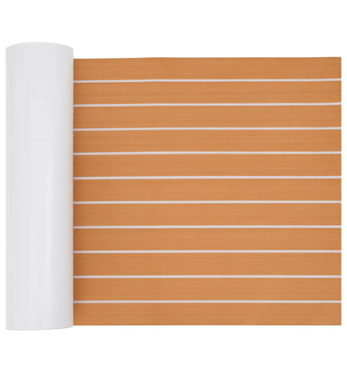 Revêtement de bateau autocollant marron et blanc 240x60 cm mousse EVA | Mobilier & Déco