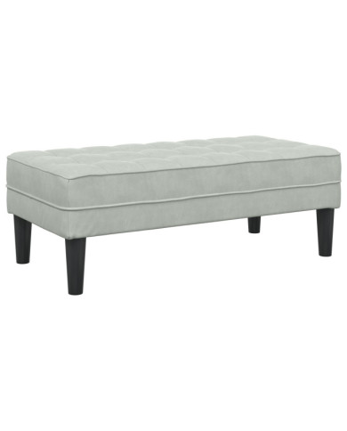 Banc  Gris clair 113 cm en velours | Mobilier & Déco