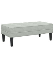 Banc Gris clair 113 cm en velours | Mobilier & Déco