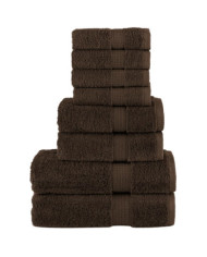 Ensemble de serviettes de qualité supérieure SOLUND 8pcs marron | Mobilier & Déco