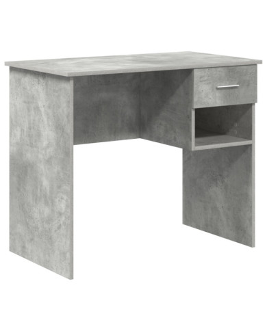 Bureau avec rangement Gris béton 90x49.5x75 cm Bois ingénierie | Mobilier & Déco