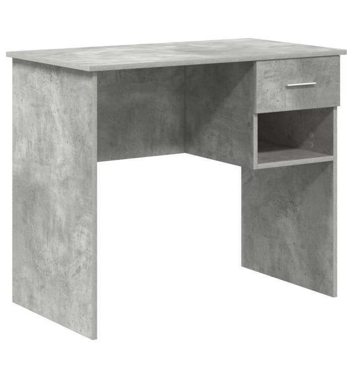 Bureau avec rangement Gris béton 90x49.5x75 cm Bois ingénierie | Mobilier & Déco