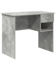 Bureau avec rangement Gris béton 90x49.5x75 cm Bois ingénierie | Mobilier & Déco