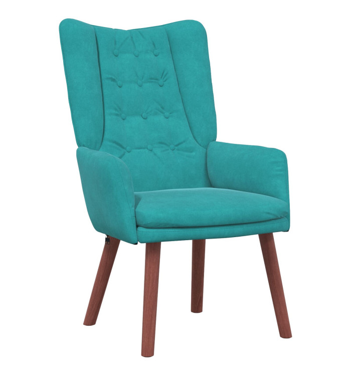 Fauteuil Relaxant en Velours Turquoise | Mobilier & Déco