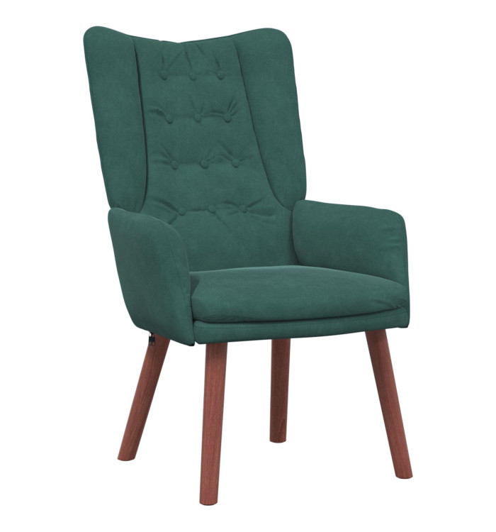Fauteuil relaxant en velours vert foncé | Mobilier & Déco