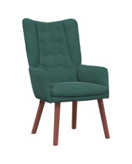 Fauteuil relaxant en velours vert foncé | Mobilier & Déco