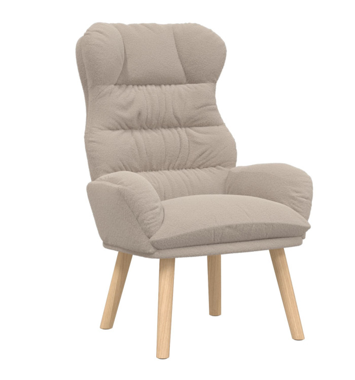 Fauteuil Relaxant Gris clair en tissu ressemblant à de la laine bouclée | Mobilier & Déco